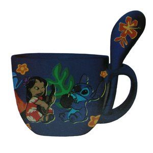 Disney's Lilo And Stitch Aloha Tropical Soup Bowl Mug With Spoon Large 29oz